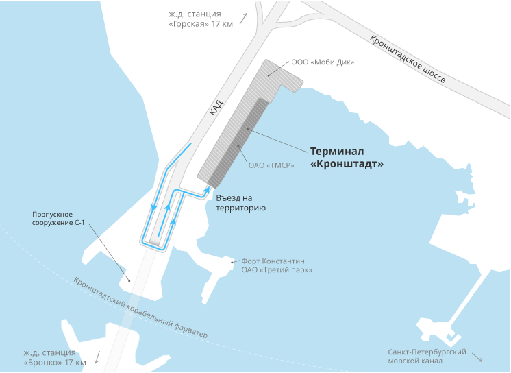 Карта терминала «Кронштадт» компании ОАО «ТМСР»